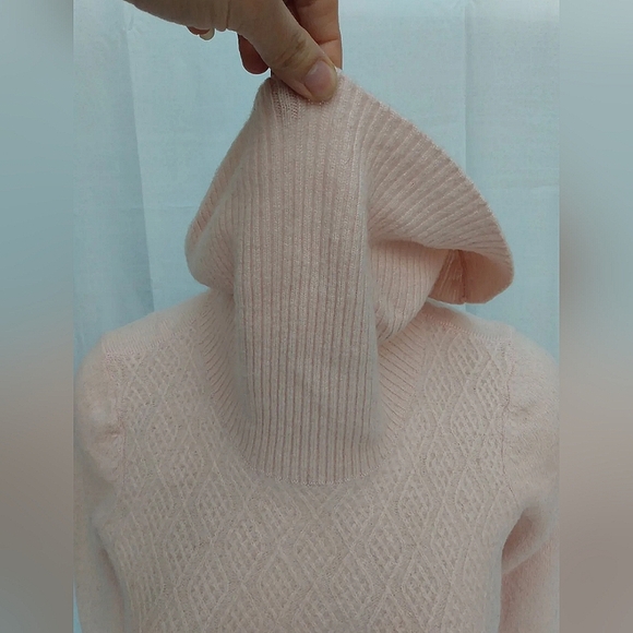 Peck & Peck 2 Ply 100% Cashmere Sweater PINK cowl neck pullover - Picture 4 of 9